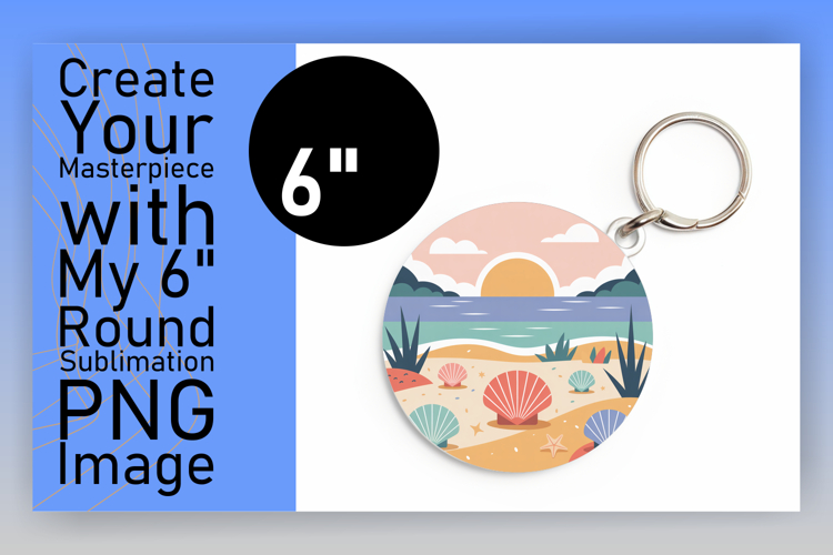 Unique Round Design Coaster Artwork , Summer Beach