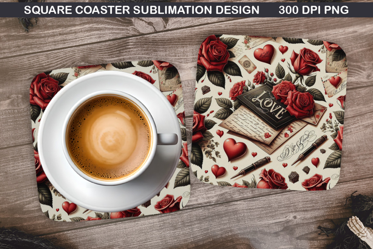 Valentine Coaster Sublimation, Valentine Coaster PNG Design