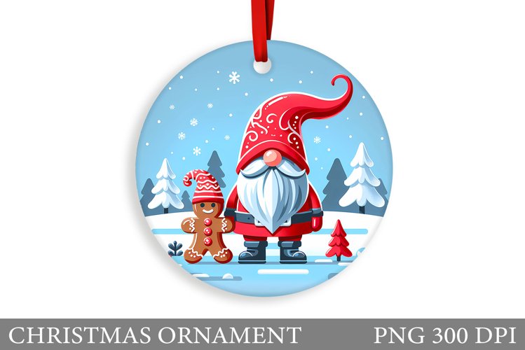 Gnome Christmas Ornament. Christmas Ornament Sublimation
