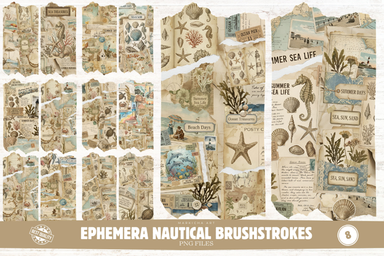 Ephemera Nautical Brushstrokes Clipart