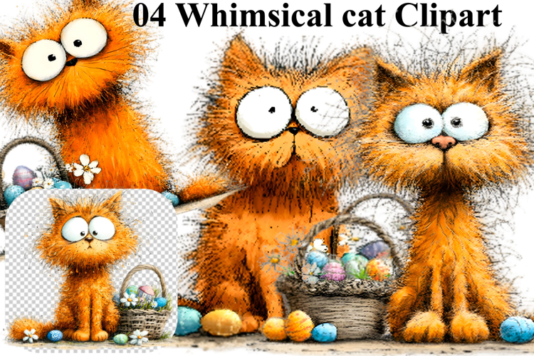 Whimsical cat Clipart