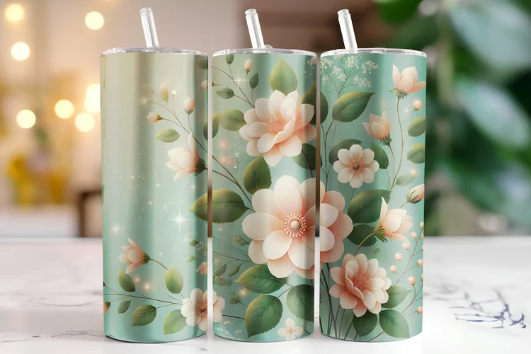 Flowers Tumbler Wrap | Sublimation