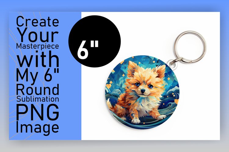 Dog Art Round Design Colorful PNG example image 1