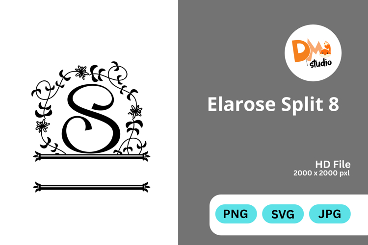 Split Floral Svg Image 22