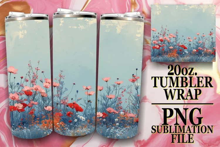 Elegant Flower Pattern Tumbler Sublimation