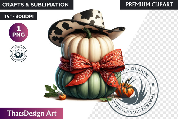 Western Coquette Pumpkin Autumn PNG, Cowgirl Fall clipart