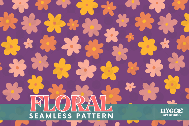 Retro Flowers Seamless Pattern Floral Png Sublimation Daisy