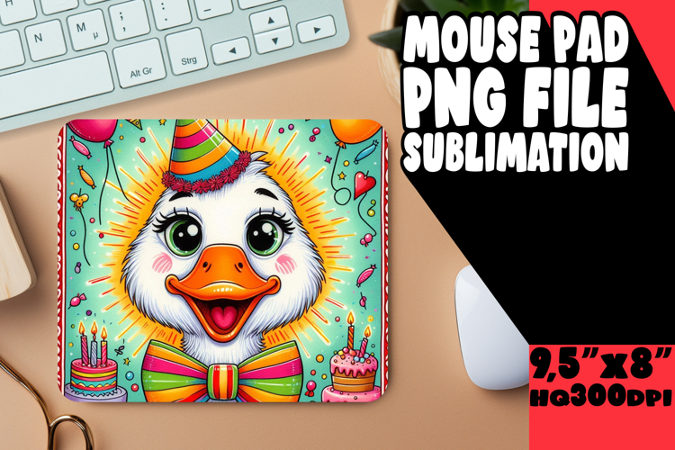 Joyful Mouse Mat Design PNG, Goose
