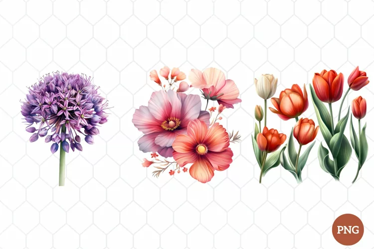 Watercolor Wildflowers Clipart