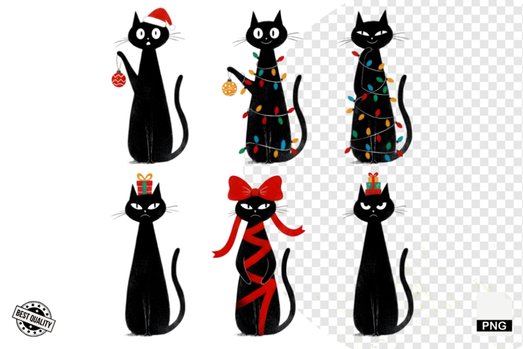 Christmas Cat Clipart Image 3