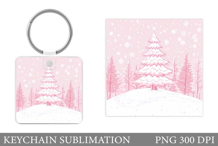 Christmas Tree Keychain. Christmas Keychain Sublimation