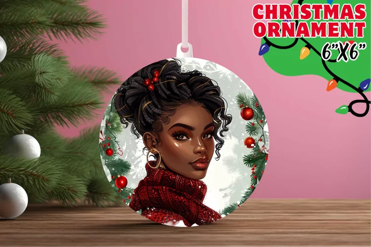 Cheerful Circle Coasters Design, Xmas Girl