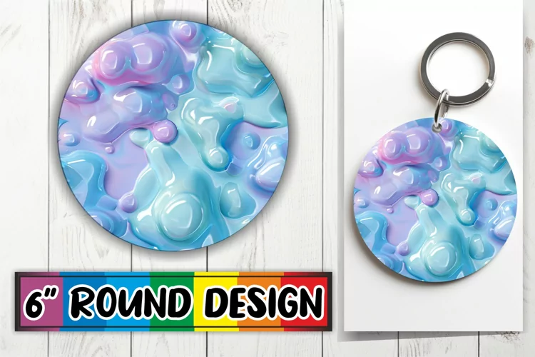 Vibrant Abstract Inflated Puff Sublimation Circles