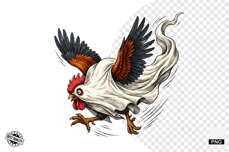 Halloween Ghost Chicken PNG
