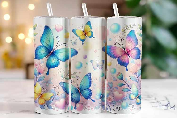 Butterflies Tumbler Wrap | Sublimation | Tumblers