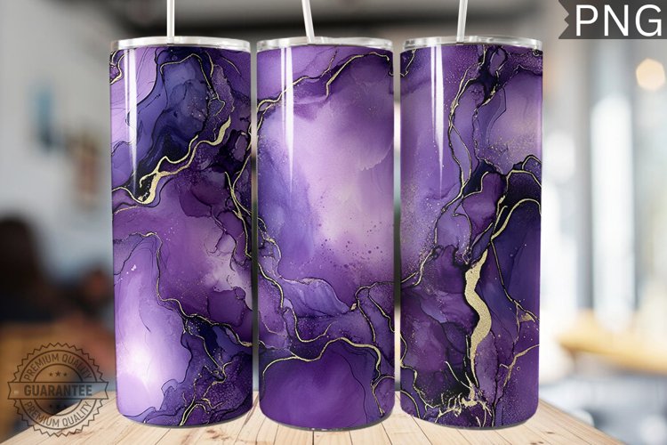 Purple Luxury Alcohol Ink Tumbler Wrap -High Quality 300 Dpi