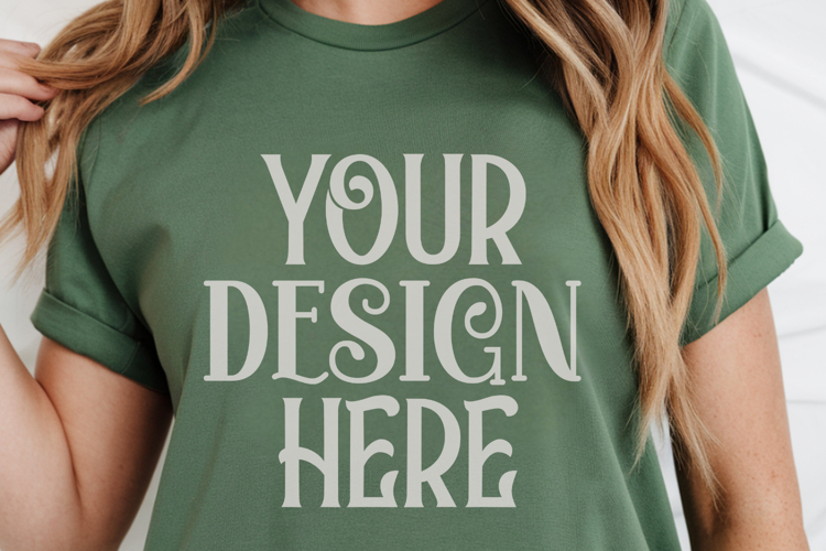 Grass Comfort Colors 1717 Christmas Mockup, CC 1717
