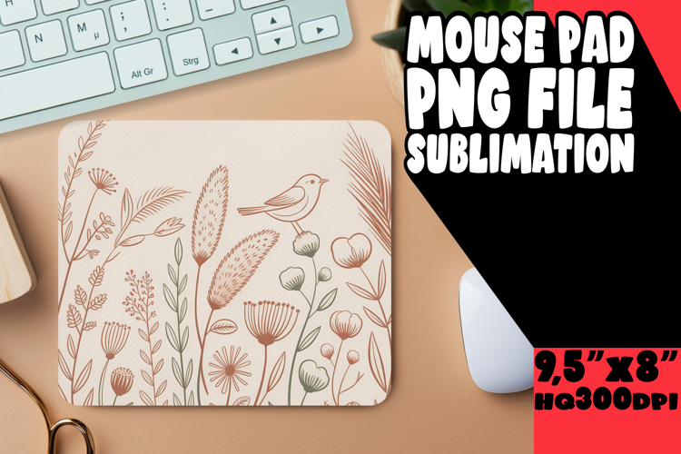 Whimsical Mouse Mat Sublimation, Birds