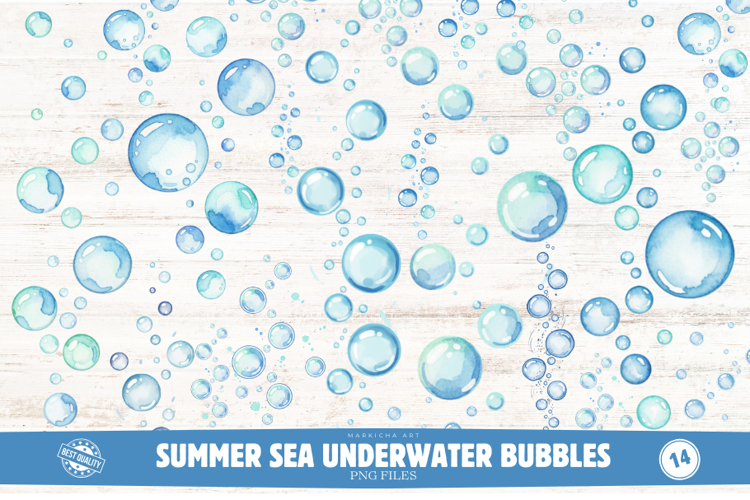 Summer Sea Underwater Bubbles Clipart