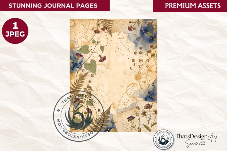 Botanical Herbarium Junk Journal digital paper textured