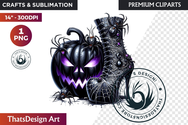 Halloween Character Boots - Spooky Gothic Clipart PNG