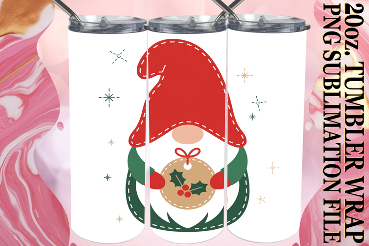 SWEET GIFT 20oz TUMBLER WRAP, Gnomes example image 1
