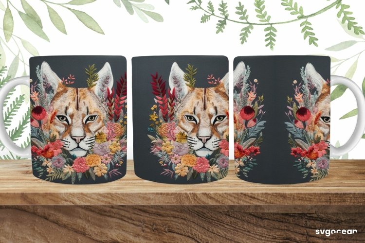 Embroidery Lynx Mug | 11 oz | Sublimation example image 1