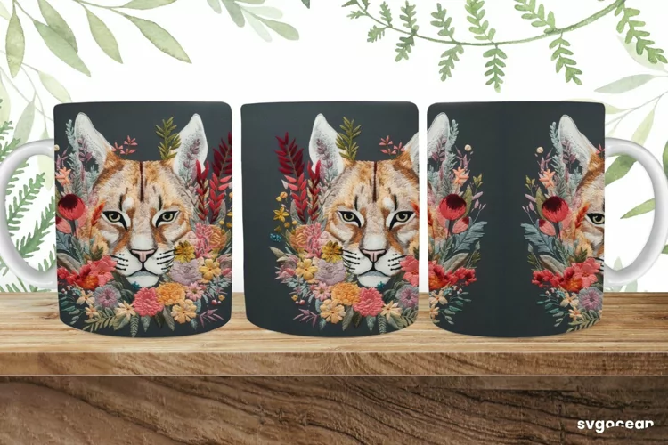 Embroidery Lynx Mug | 11 oz | Sublimation