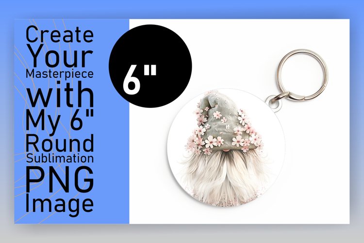 Playful Gnome Round Ornament Sublimation