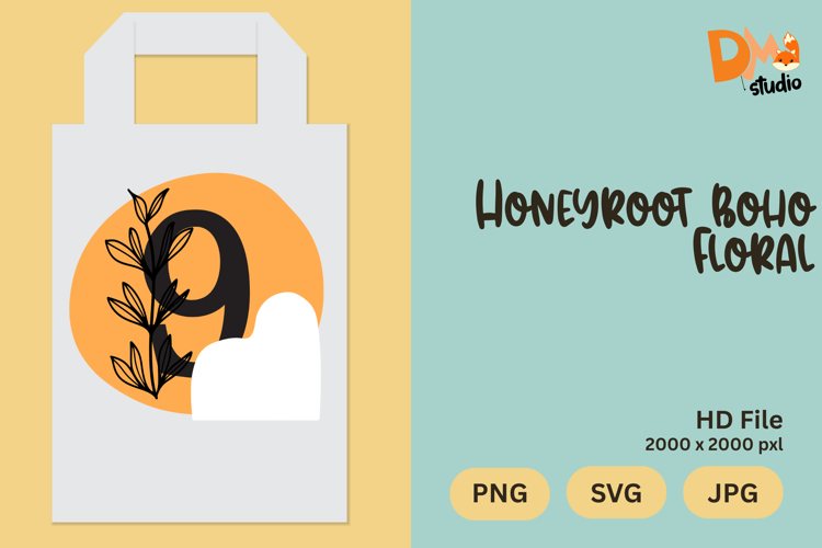 Honeyroot Boho Floral Monogram