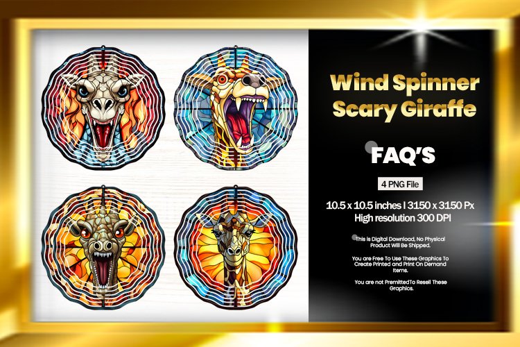Scary Giraffe Wind Spinner Sublimation - 04 Variation example image 1