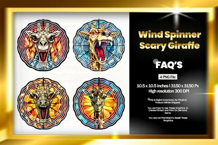 Scary Giraffe Wind Spinner Sublimation - 04 Variation