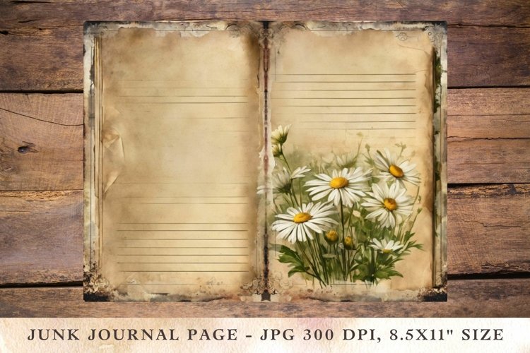 Printable Junk Journal Pages daisy 2