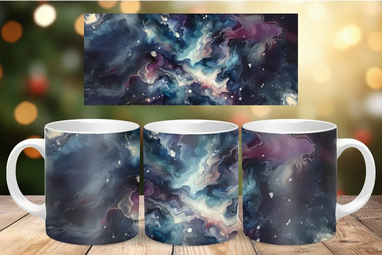 Mug Wrap Sublimation - watercolor marble