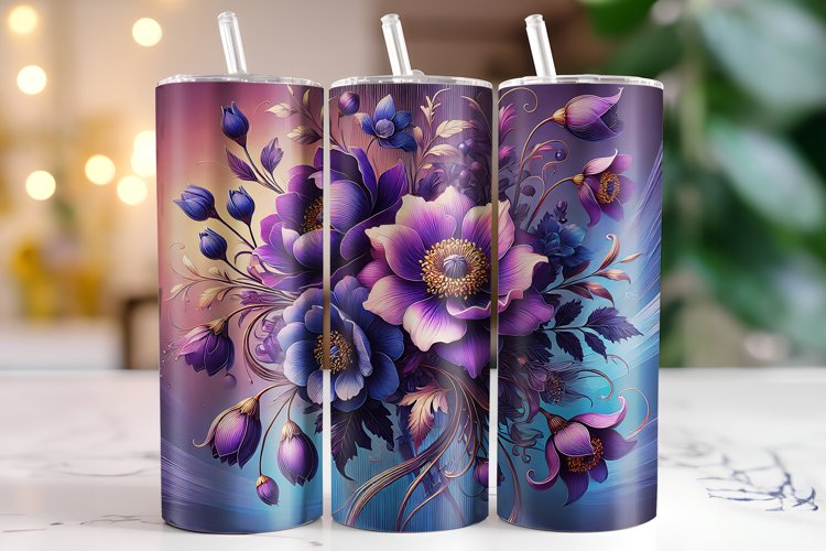 Flowers Tumbler Wrap | Sublimation | Tumblers