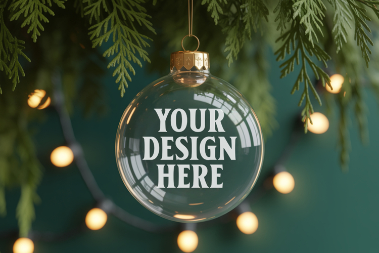 Acrylic Christmas Ornament Mockups , acrylic blank mockup