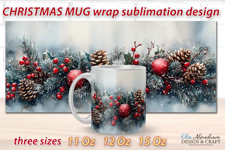 Christmas Mug Wrap design| Mug Sublimation Cricut Templates