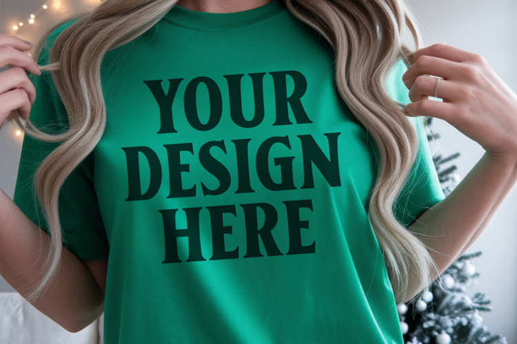 Grass Christmas Comfort Colors 1717 Mockups, CC 1717 m