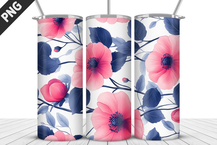 Flowers Tumbler Wrap | Sublimation Design | Tumbler PNG