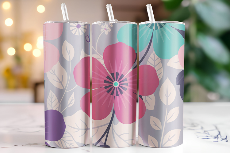 Flowers Tumbler Wrap | Sublimation | Tumblers