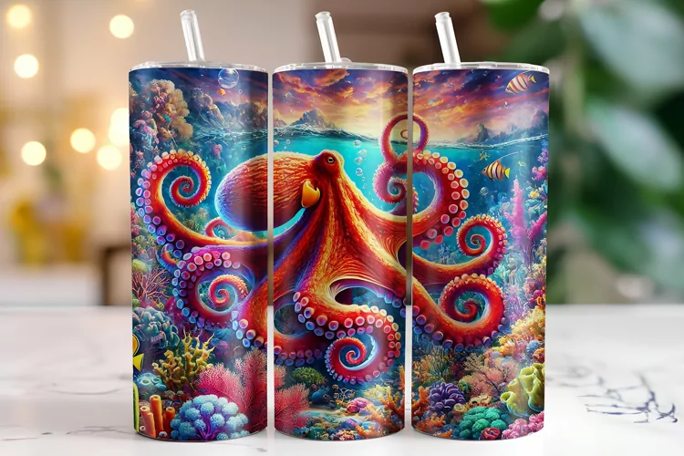 Octopus Tumbler Wrap | Sublimation | Tumblers