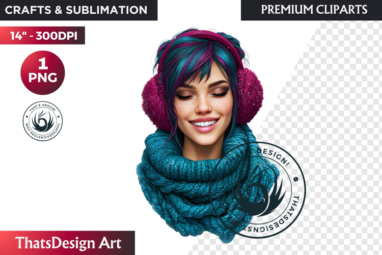 Cosy Winter Girl Clipart, Fashion Girl PNG, christmas