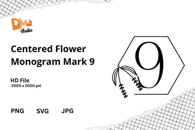 Centered Flower Monogram Mark