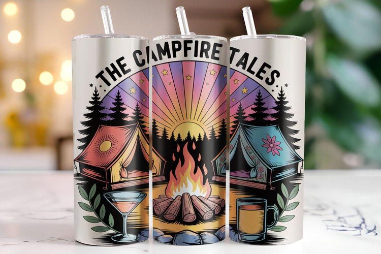 The Campfire Tales Tumbler Wrap | Sublimation | Tumblers