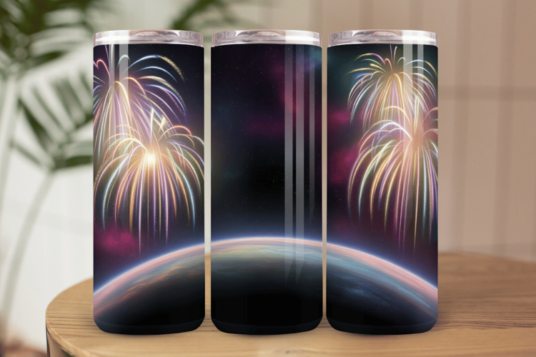 Festive Happy New Year Tumbler Wrap 2026: 20oz Skinny Tumble