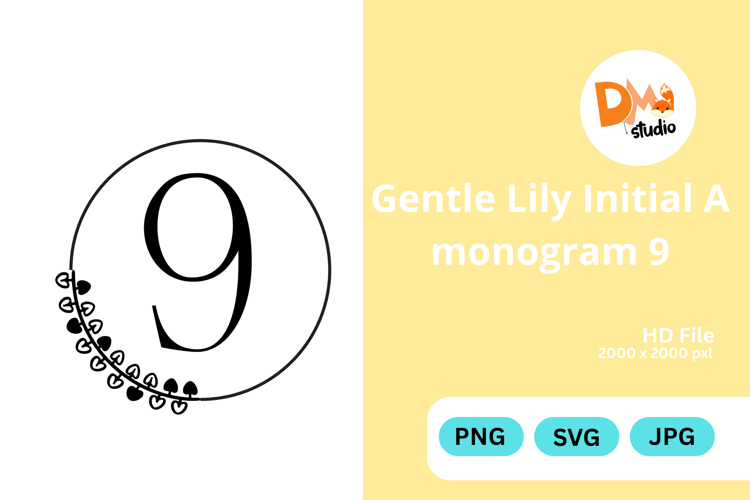 Gentle Lily Initial Monogram
