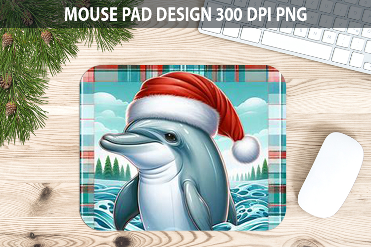 Christmas Dophin Pad Sublimation - Animal PNG Design