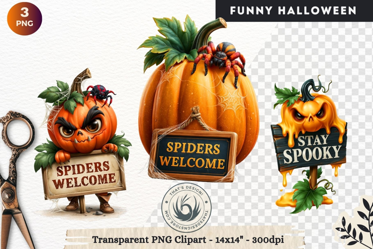 Funny Halloween characters Clipart Spooky graphics