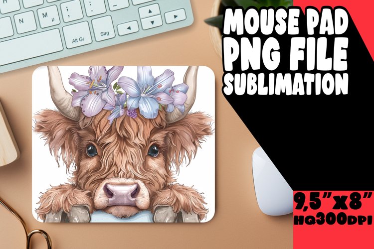 Adorable Peekaboo Cow Mouse Pad Sublimation
