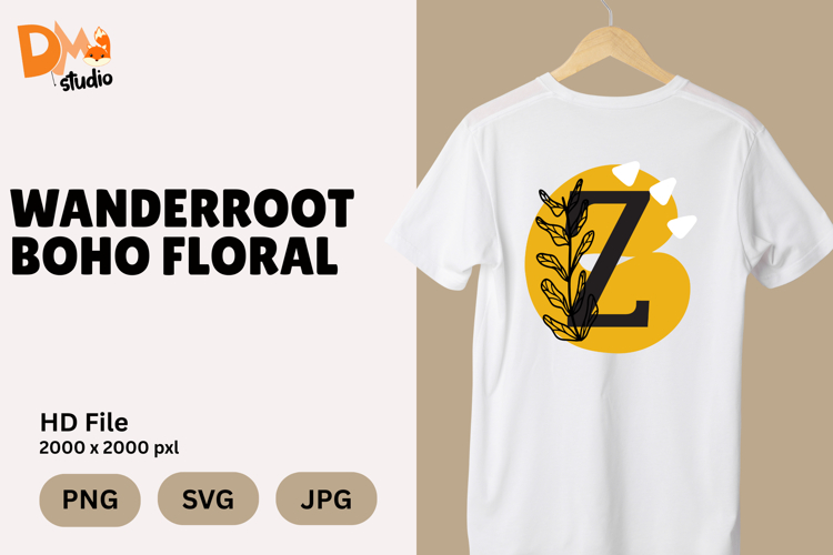 Wanderroot Boho Floral Monogram